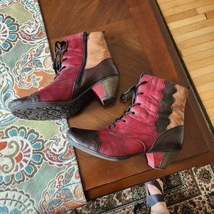Ankle boots ,  US Women's size 11, EUR size 42 - tri-color